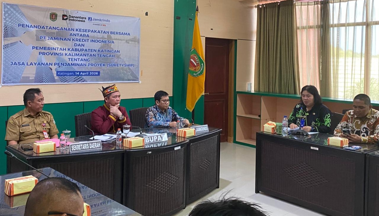 Bupati Katingan Pimpin Penandatanganan MoU Layanan Suretyship dengan PT Jamkrindo